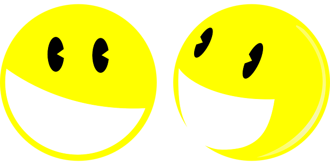 Twin Smiley Faces PNG with transparent background