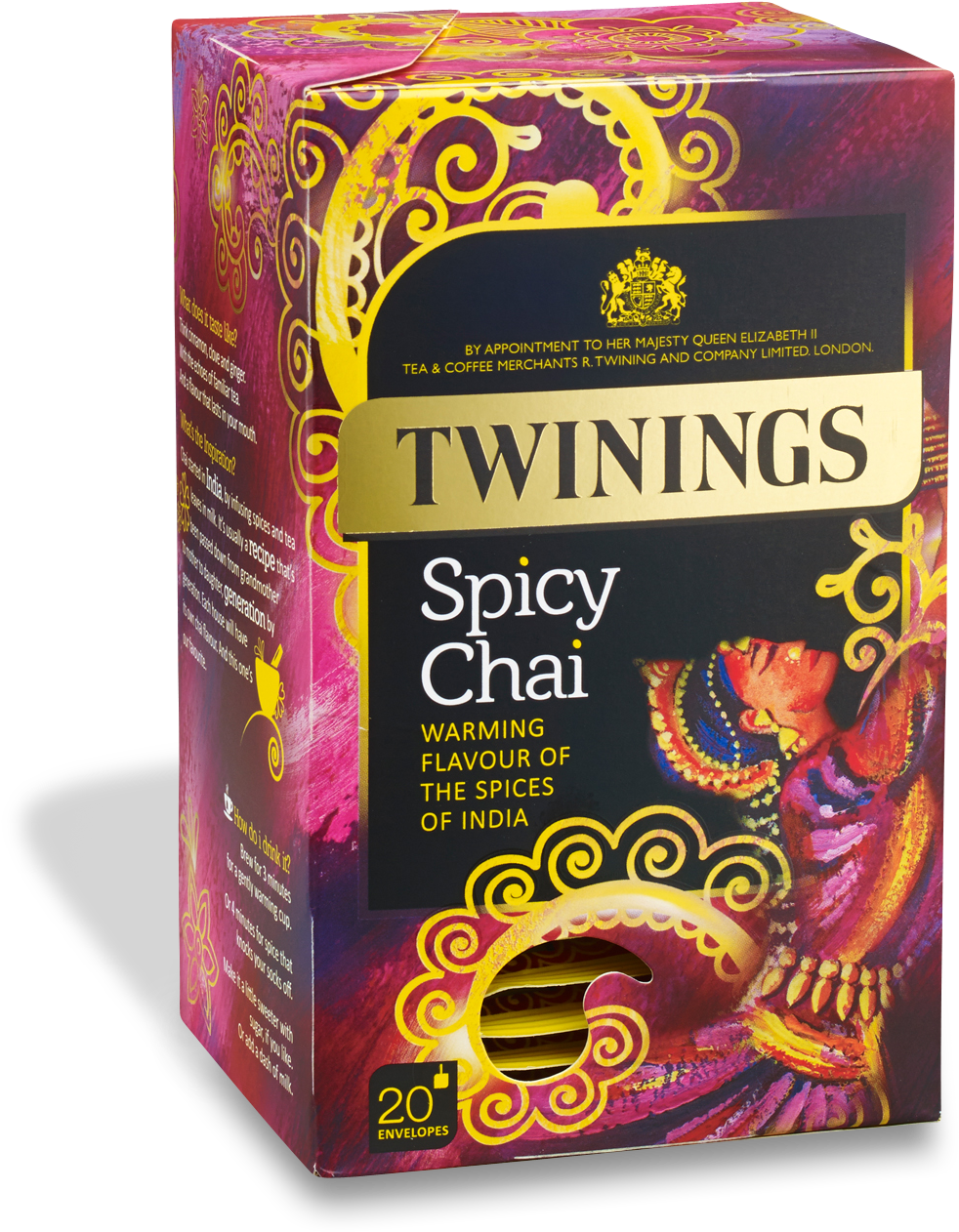 Twinings Spicy Chai Tea Box PNG with transparent background