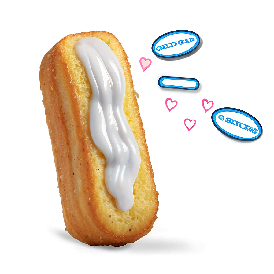 Twinkiewith Cream Fillingand Hearts PNG image with a transparent background, free high-resolution download