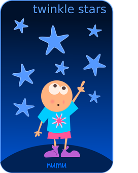 Twinkle Stars Animated Character PNG with transparent background