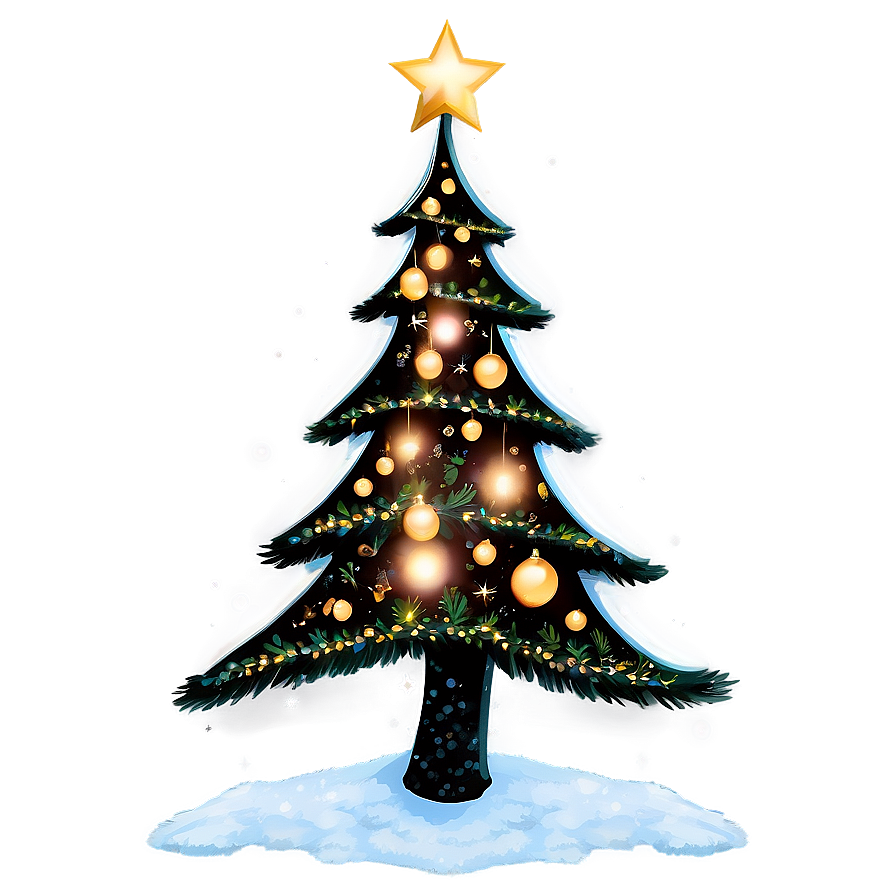 Twinkling Christmas Tree Graphic Png Dtc22