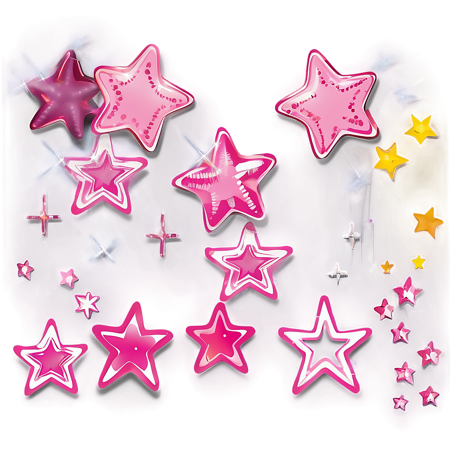 Twinkling Pink Stars Png 06122024