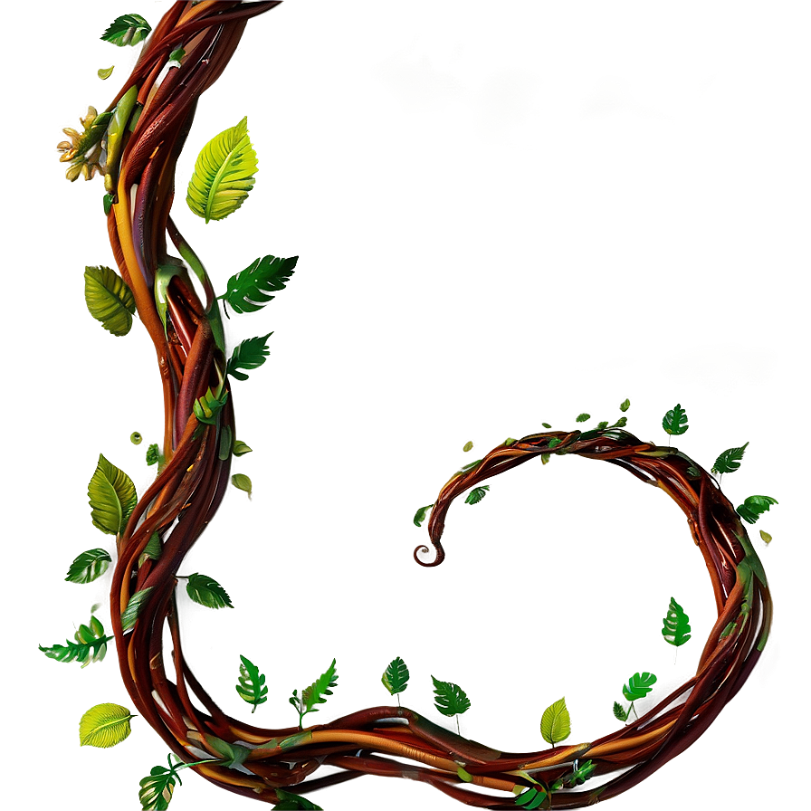 Twisting Vine Design PNG with transparent background