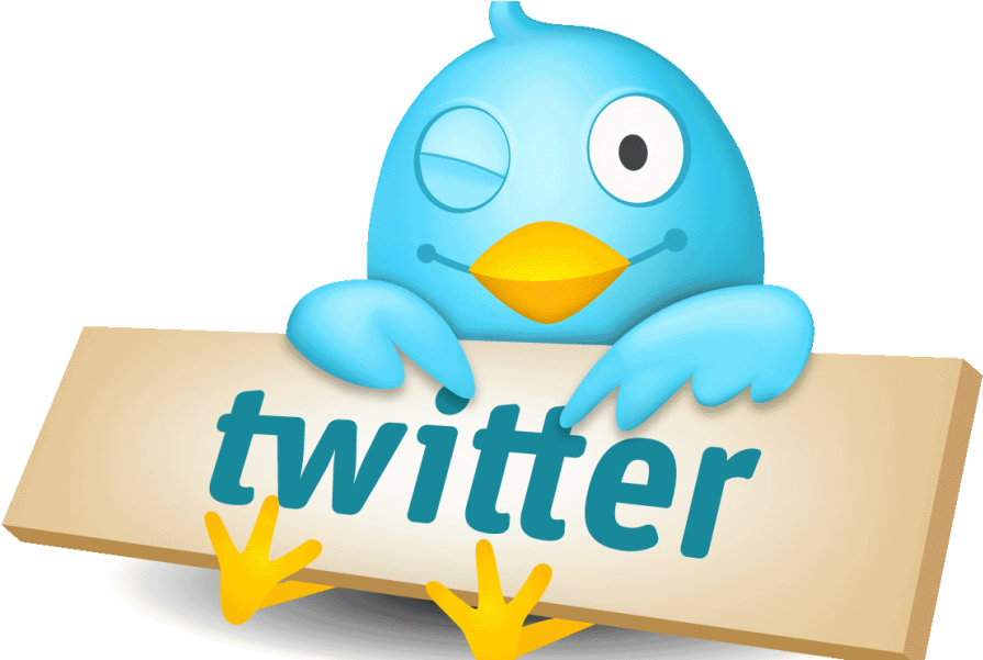 Twitter Bird Mascot Holding Sign