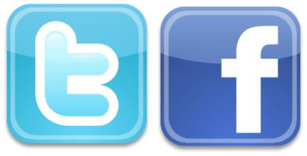 Twitter Facebook Icons Sideby Side PNG with transparent background