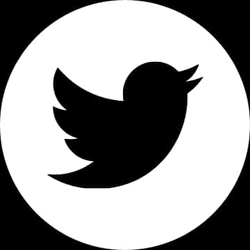 Twitter Logo Blackand White PNG with transparent background