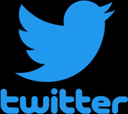 Twitter Logo Blueon Black PNG with transparent background