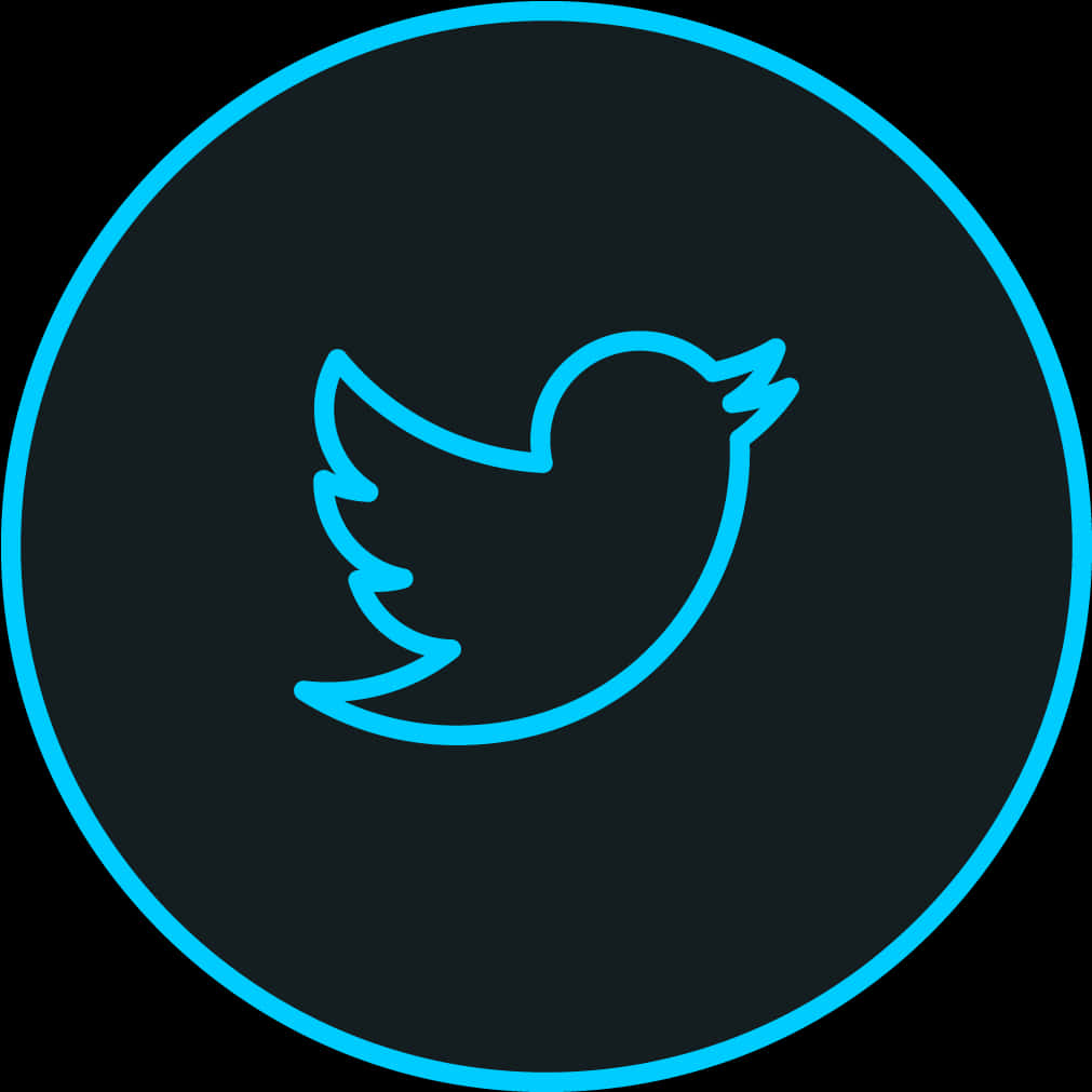 Twitter Logo Neon Style PNG with transparent background