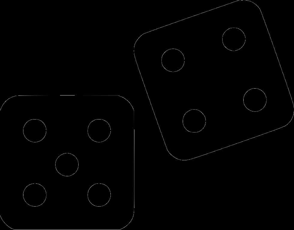 Two Dice Blackand White Vector PNG image with a transparent background, free high-resolution download
