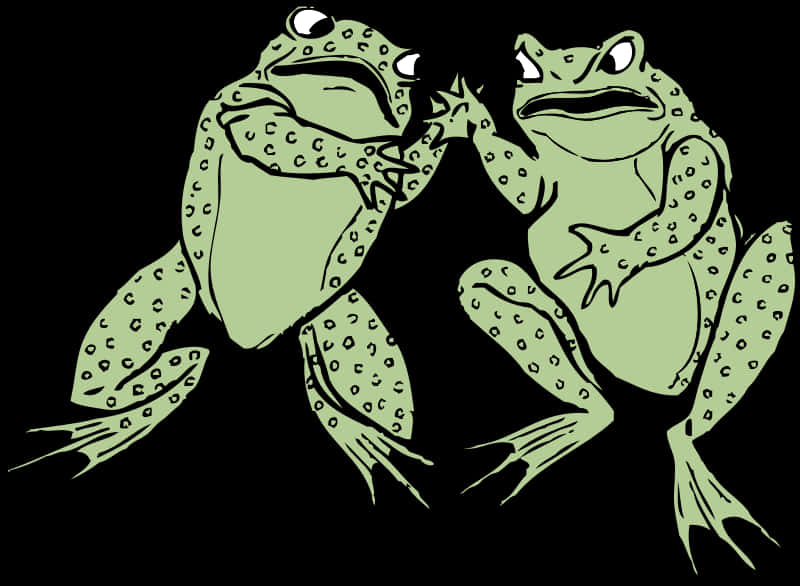 Two Frogs Staring Down