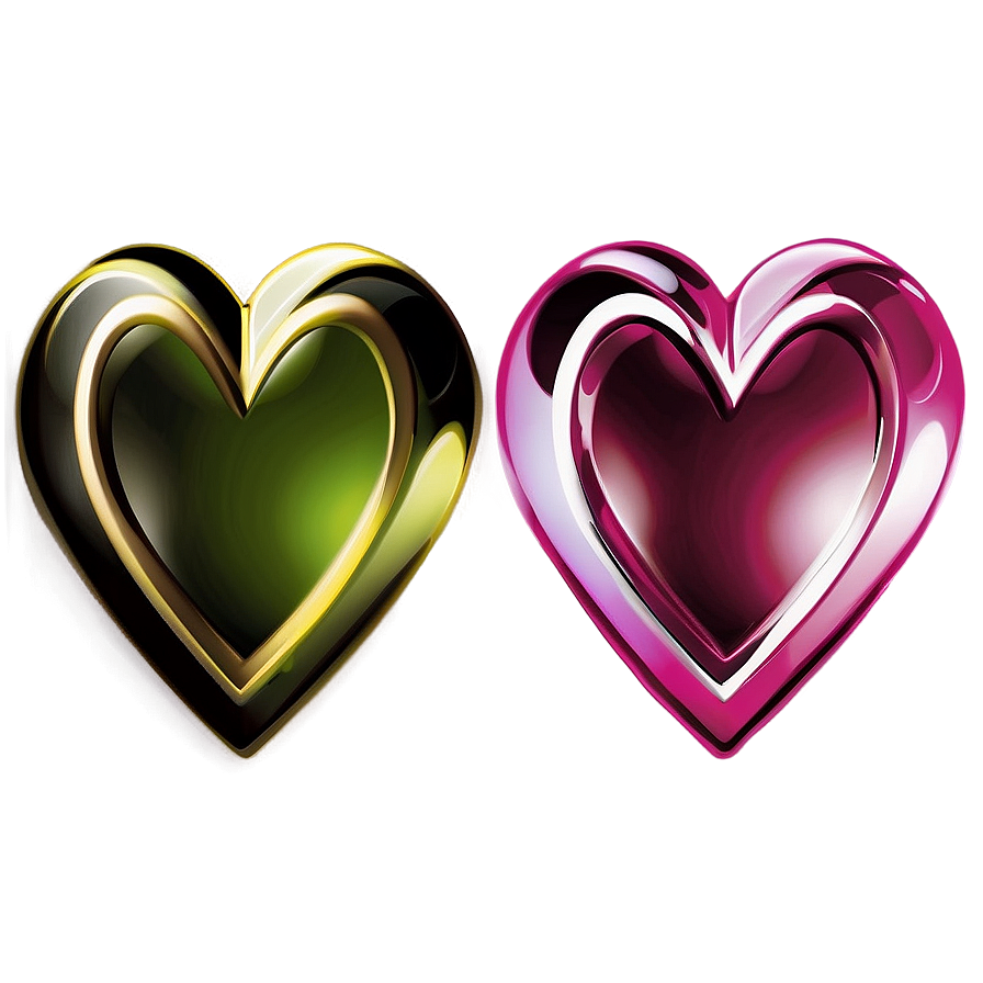 Two Hearts Vector Png 06132024