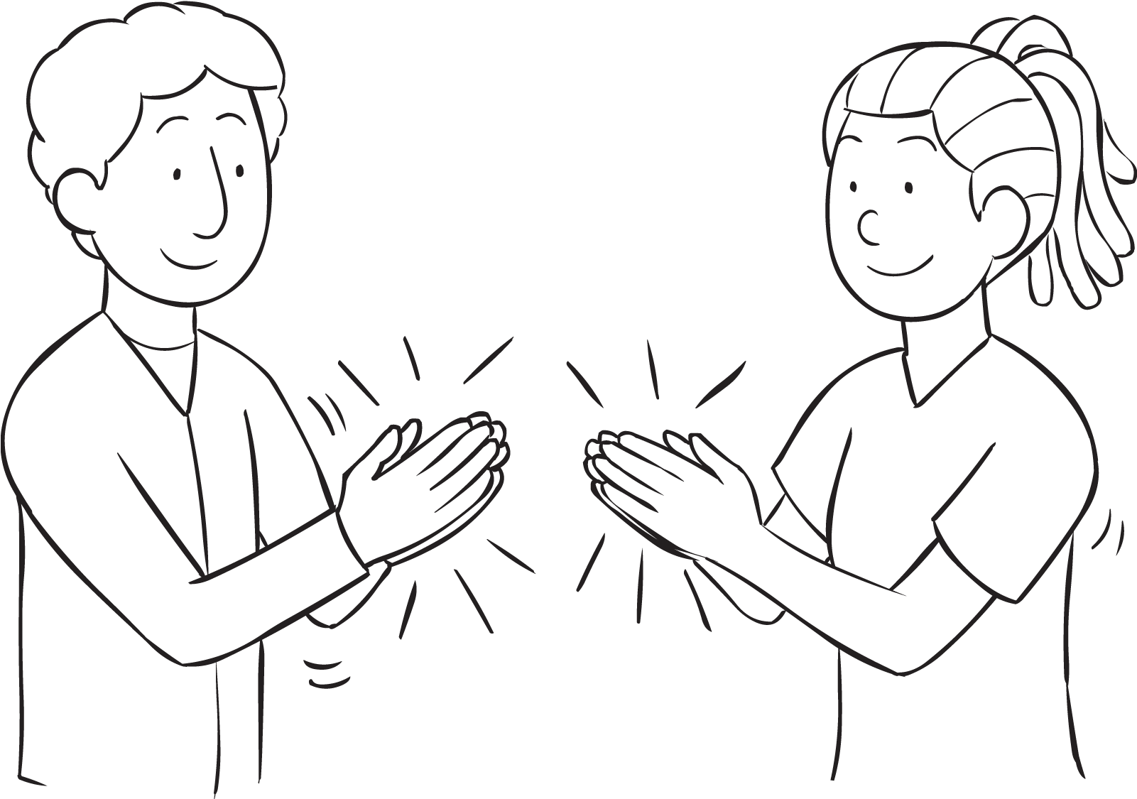 Two People Clapping Together PNG with transparent background