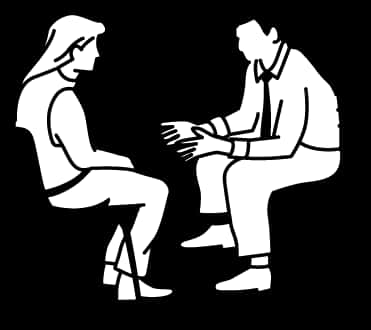 Two People Conversation Silhouette PNG with transparent background