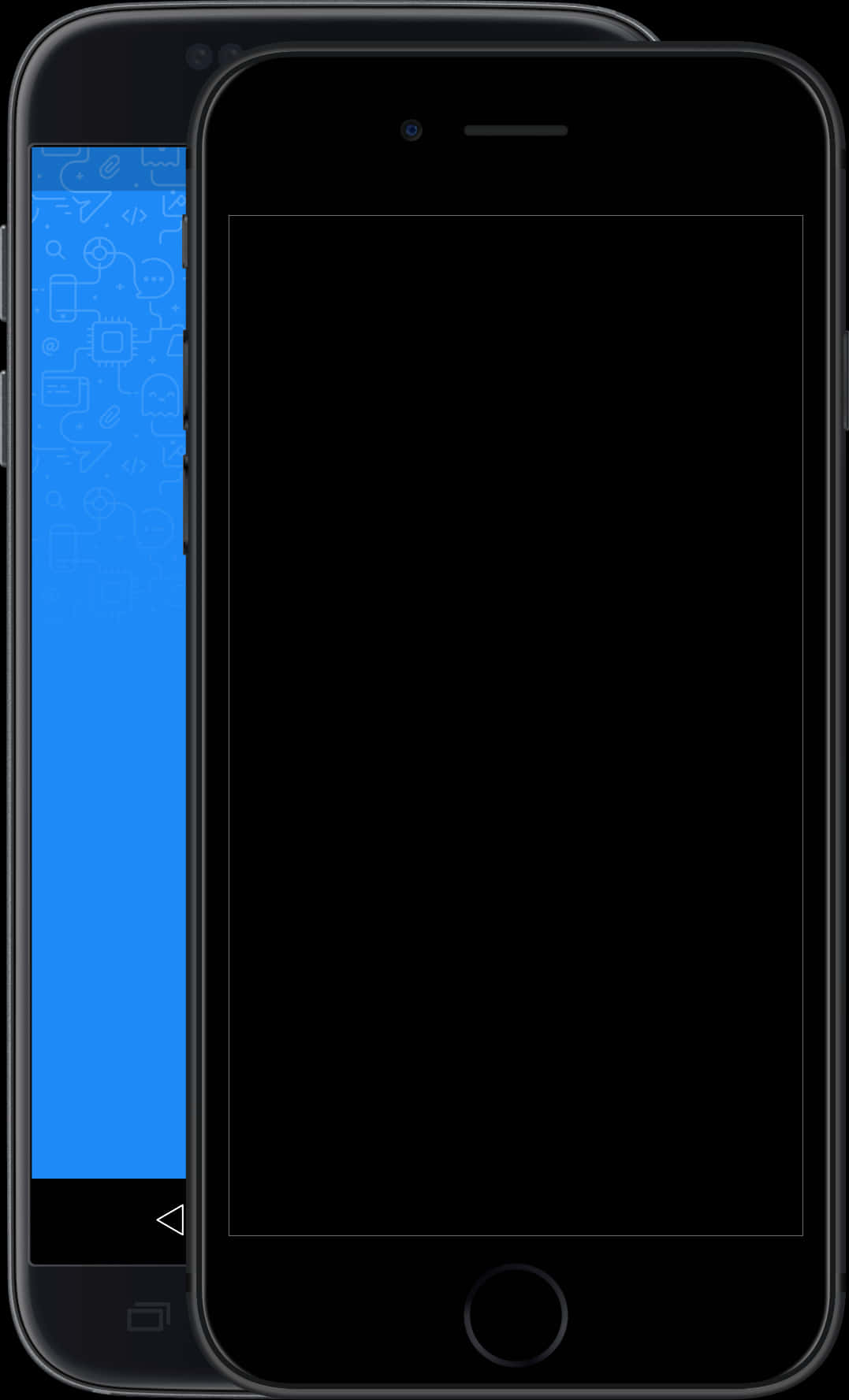 Two Smartphones Blank Screens