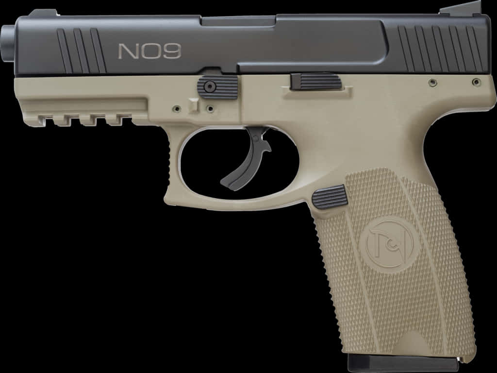 Two Tone Semi Automatic Pistol PNG with transparent background