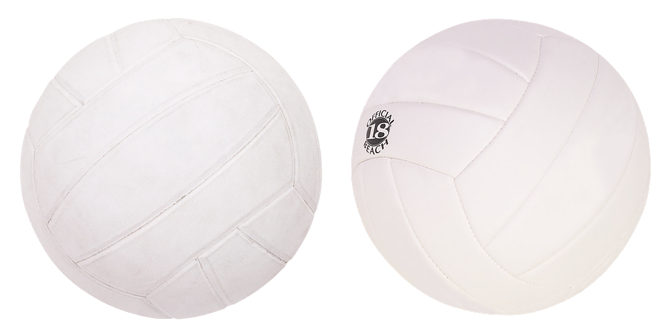 Two White Volleyballs