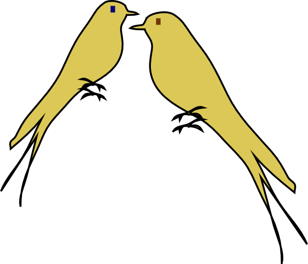 Two Yellow Birds Simple Illustration