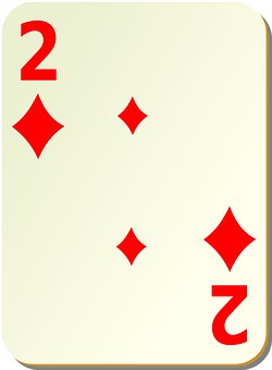 Twoof Diamonds Playing Card PNG with transparent background