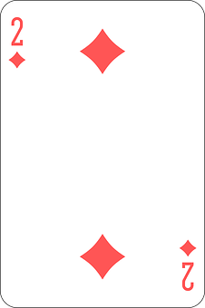 Twoof Diamonds Playing Card PNG with transparent background