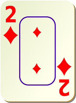 Twoof Diamonds Playing Card PNG with transparent background