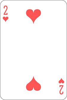 Twoof Hearts Playing Card PNG with transparent background