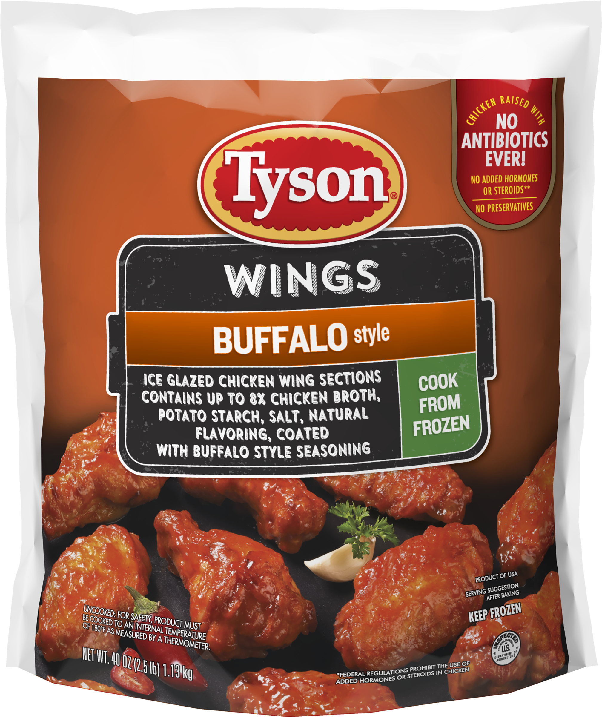 Tyson Buffalo Style Chicken Wings Package