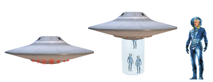 U F O_and_ Alien_ Encounter PNG with transparent background