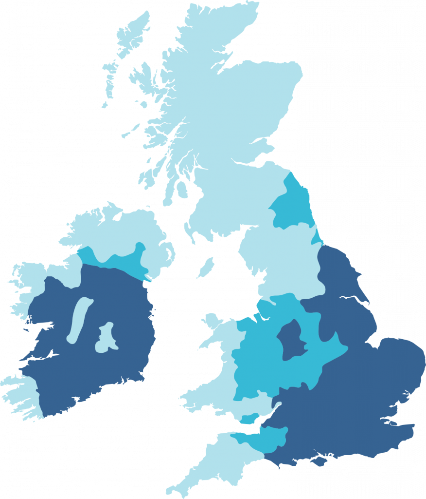 Uk Hard Water Map - Water Hardness Map Uk, HD Png Download PNG with transparent background