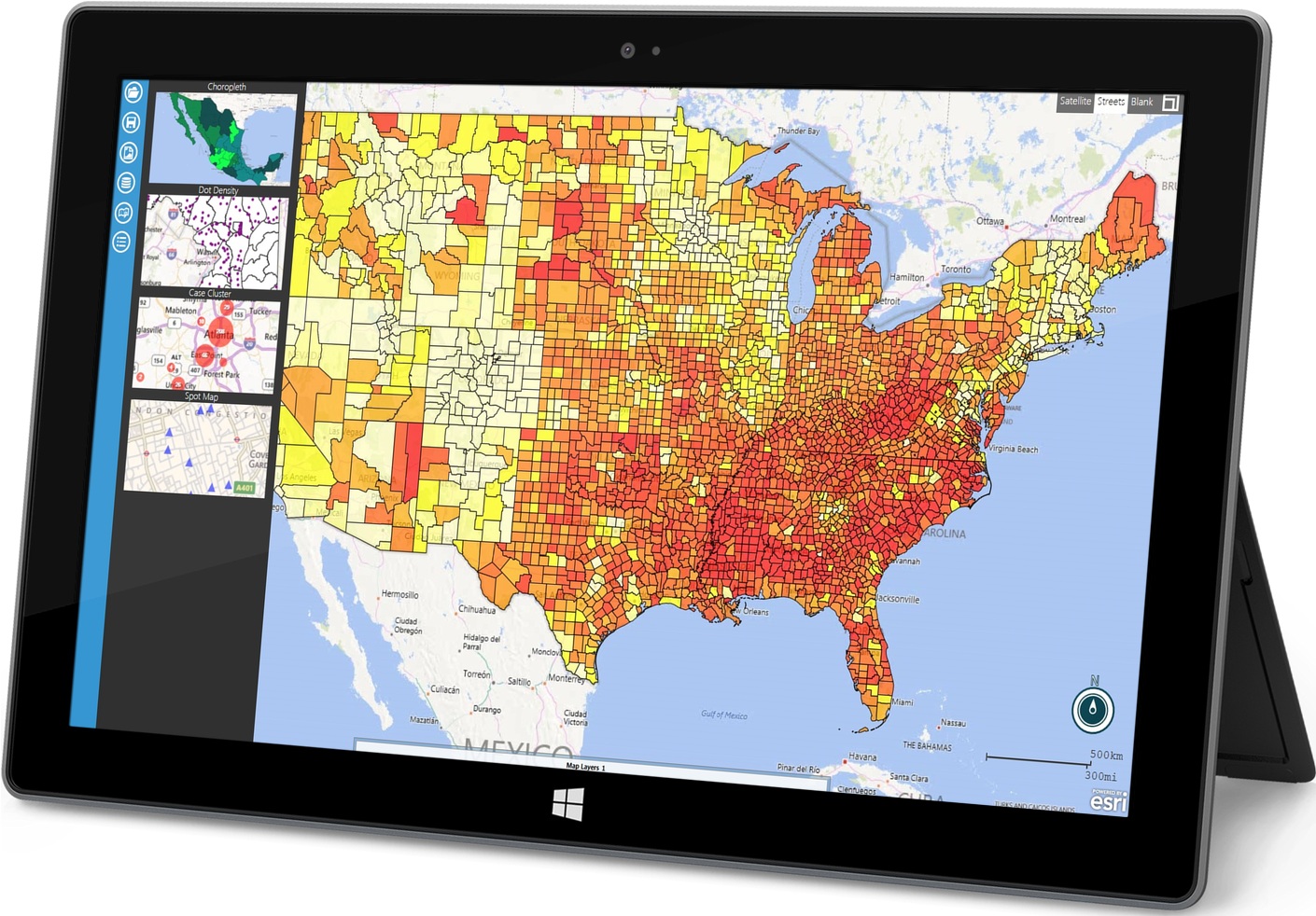 U S A Heat Map Displayedon Tablet