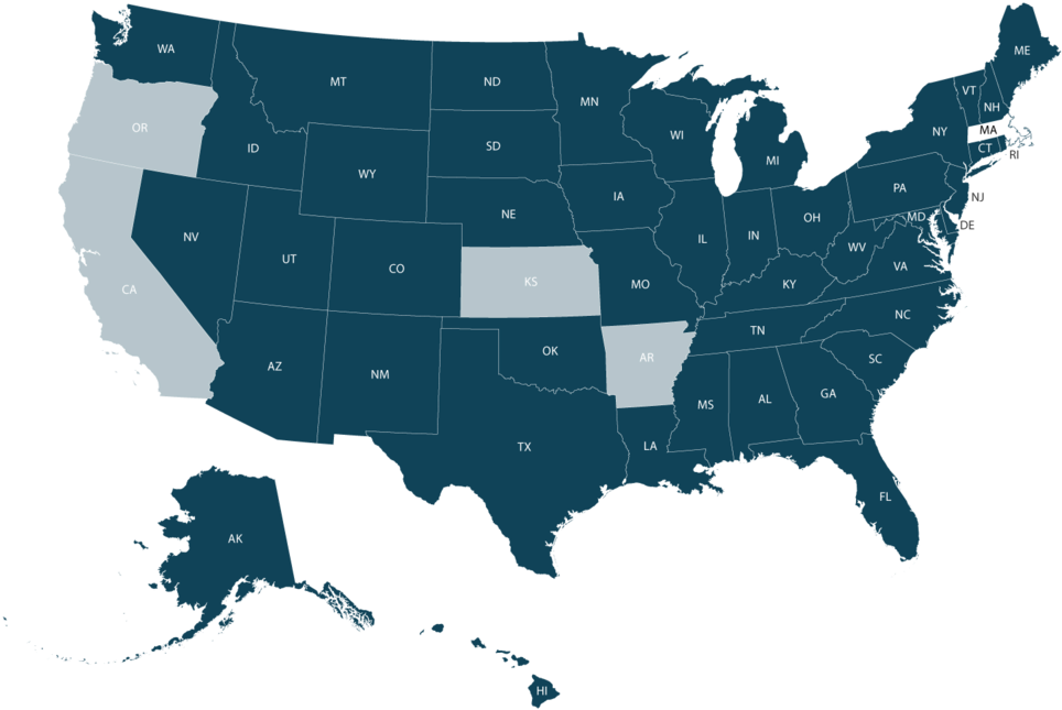 U S A States Map Dark Background