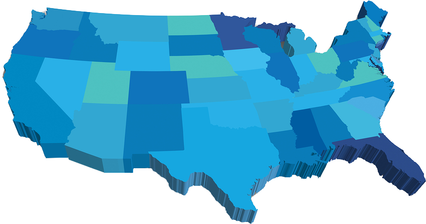 U S A3 D Geographical Map