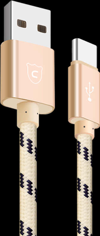 U S B Cto U S B A Braided Cable Rose Gold