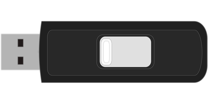 U S B Flash Drive Black Background PNG with transparent background