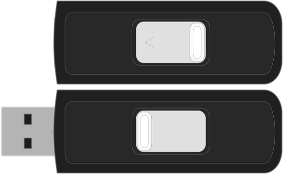 U S B Flash Drive Top View PNG with transparent background