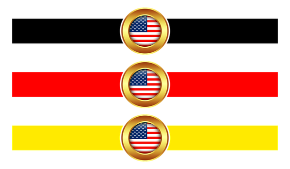 U S Germany Flag Banner PNG with transparent background