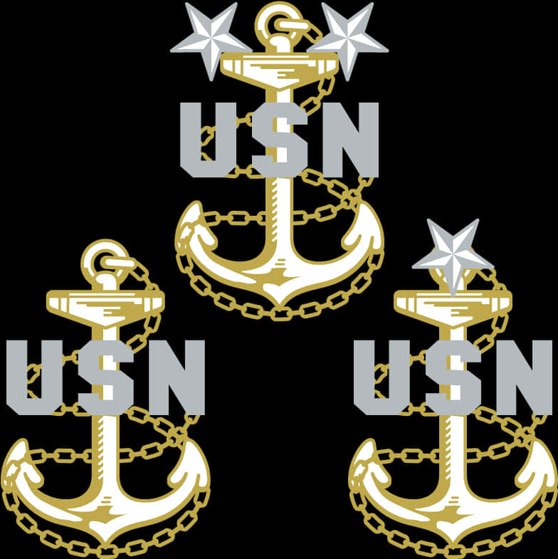 U S N Anchorsand Stars Graphic