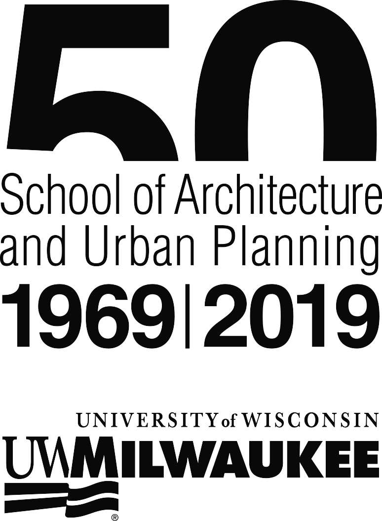 U W M Schoolof Architectureand Urban Planning50th Anniversary Logo PNG with transparent background