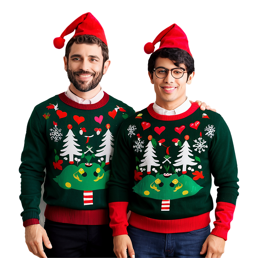 Ugly Christmas Sweater With Elves Png Npv83