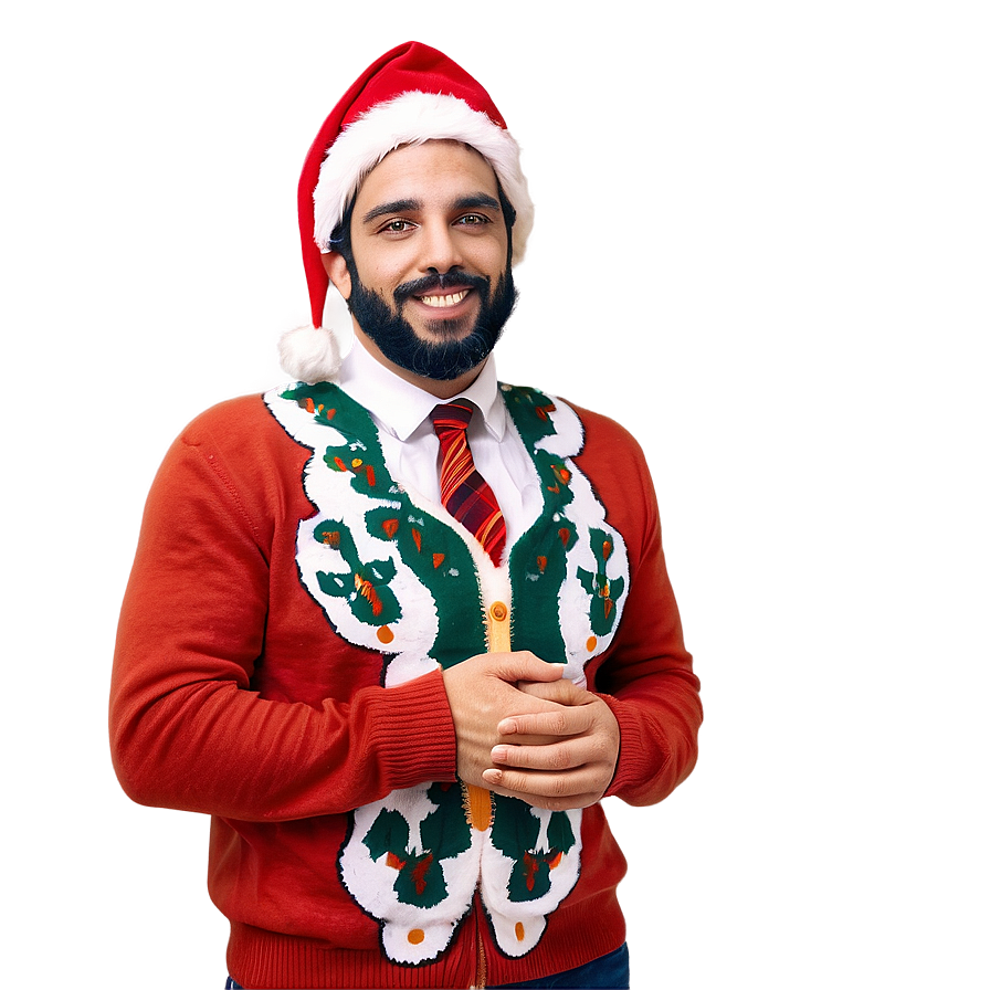 Ugly Christmas Sweater With Ho Ho Ho Png Vhh