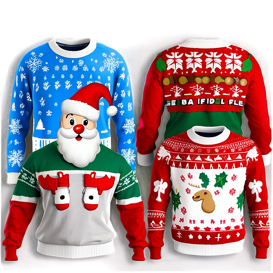 Ugly Christmas Sweater With Slogans Png Krt