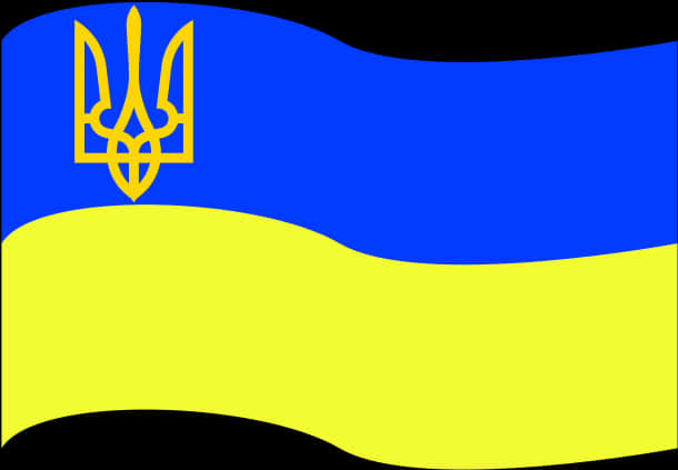 Ukraine Flagwith Tryzub Symbol