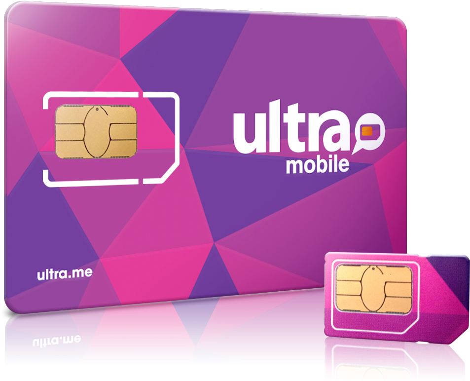 Ultra Mobile S I M Card Packaging PNG with transparent background