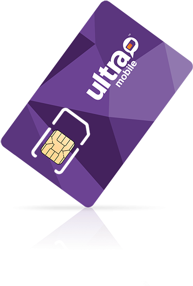 Ultra Mobile S I M Card Reflection PNG with transparent background