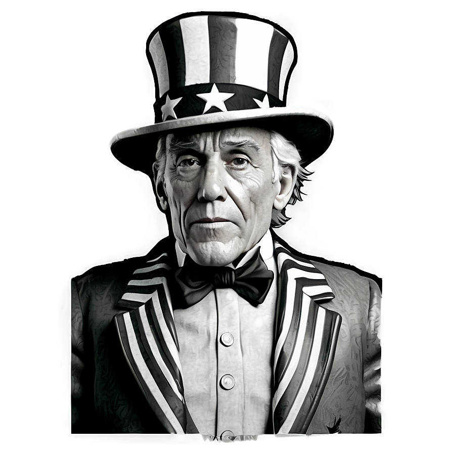 Uncle Sam Black And White Png 06122024