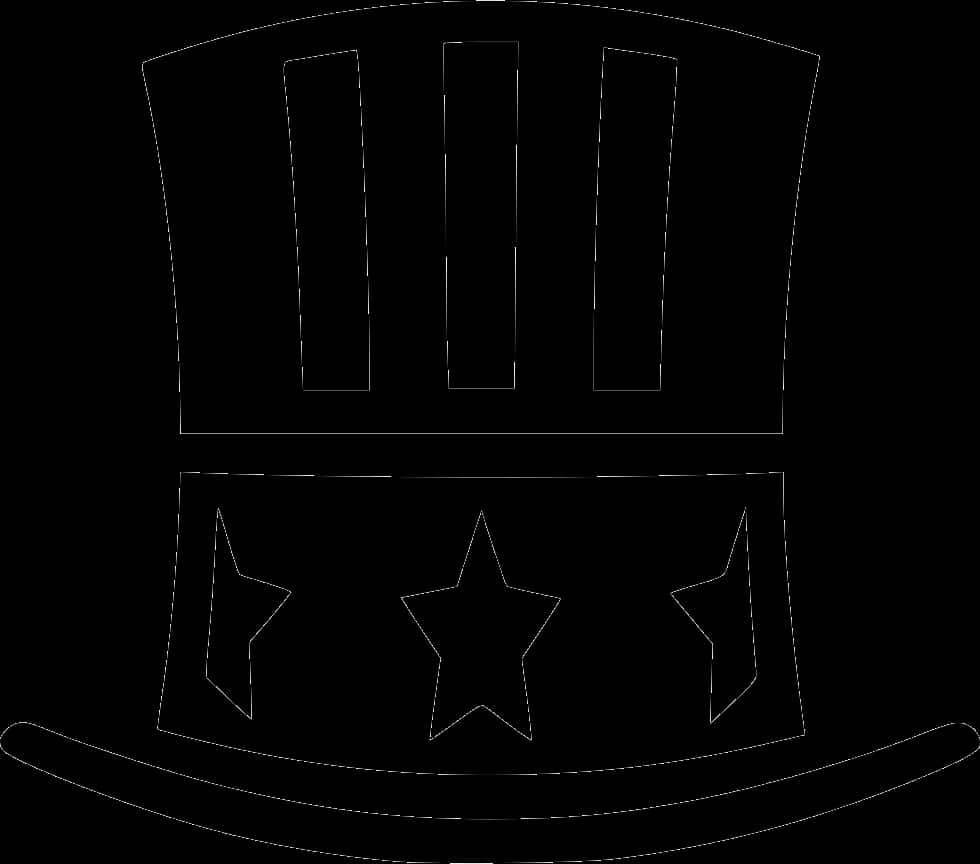 Uncle Sam Style Hat Outline PNG with transparent background
