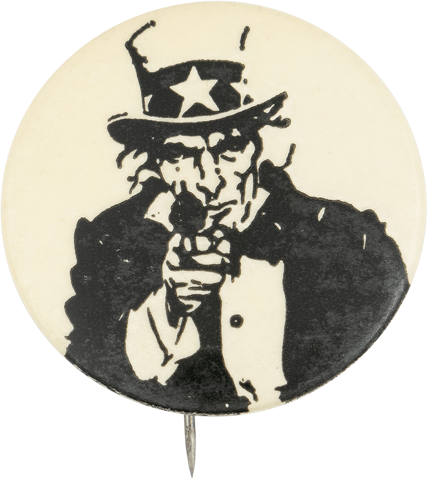 Uncle Sam Top Hat Silhouette Fan