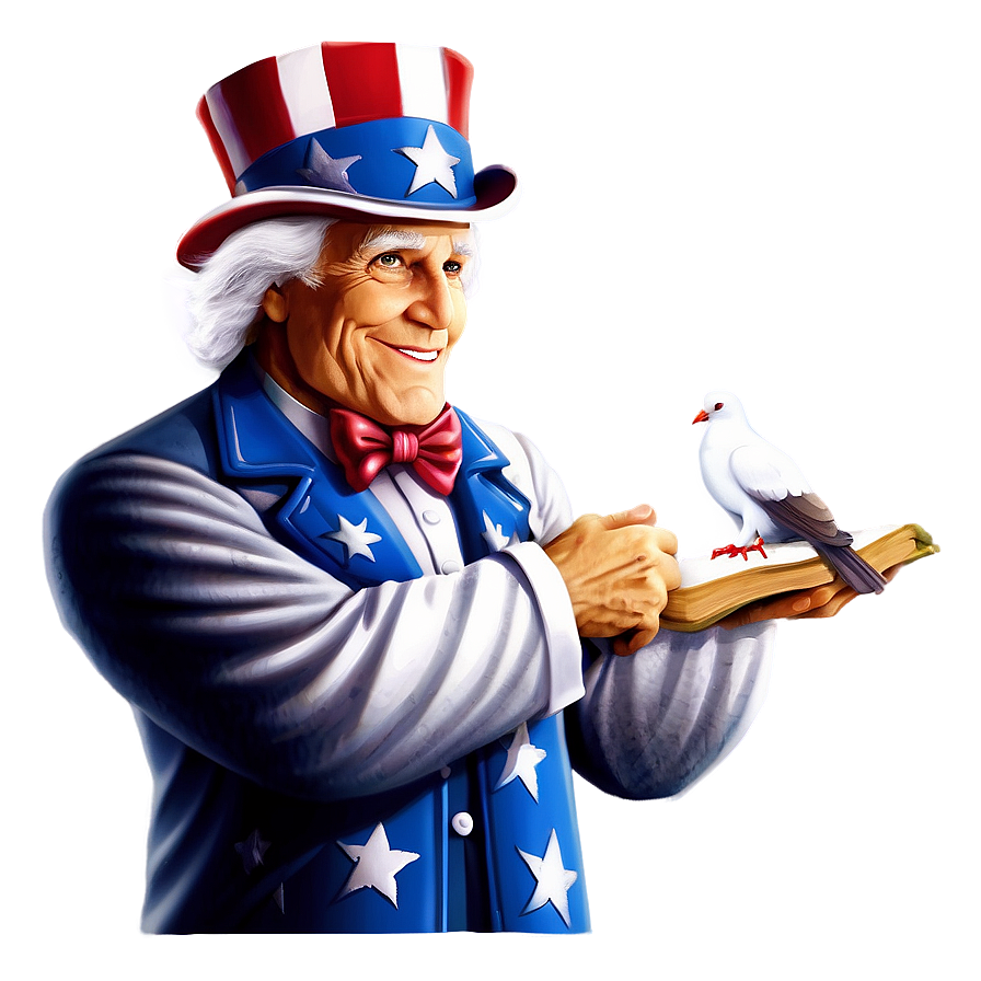 Uncle Sam With Dove Png 7