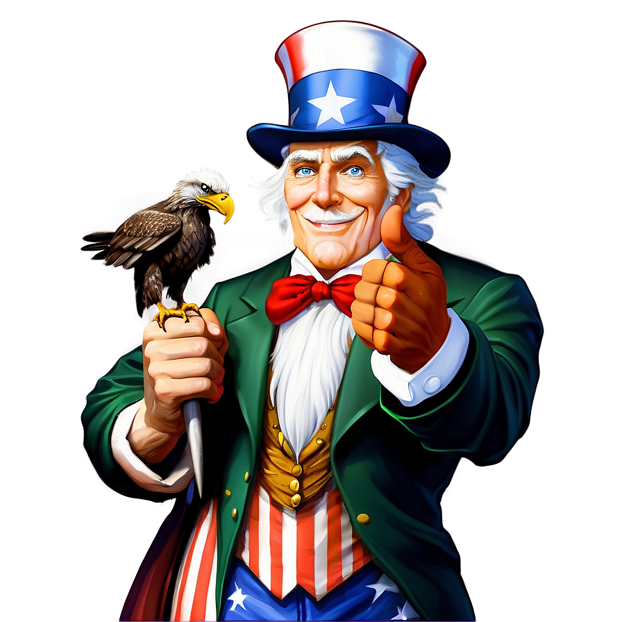 Uncle Sam With Eagle Png Oqr35