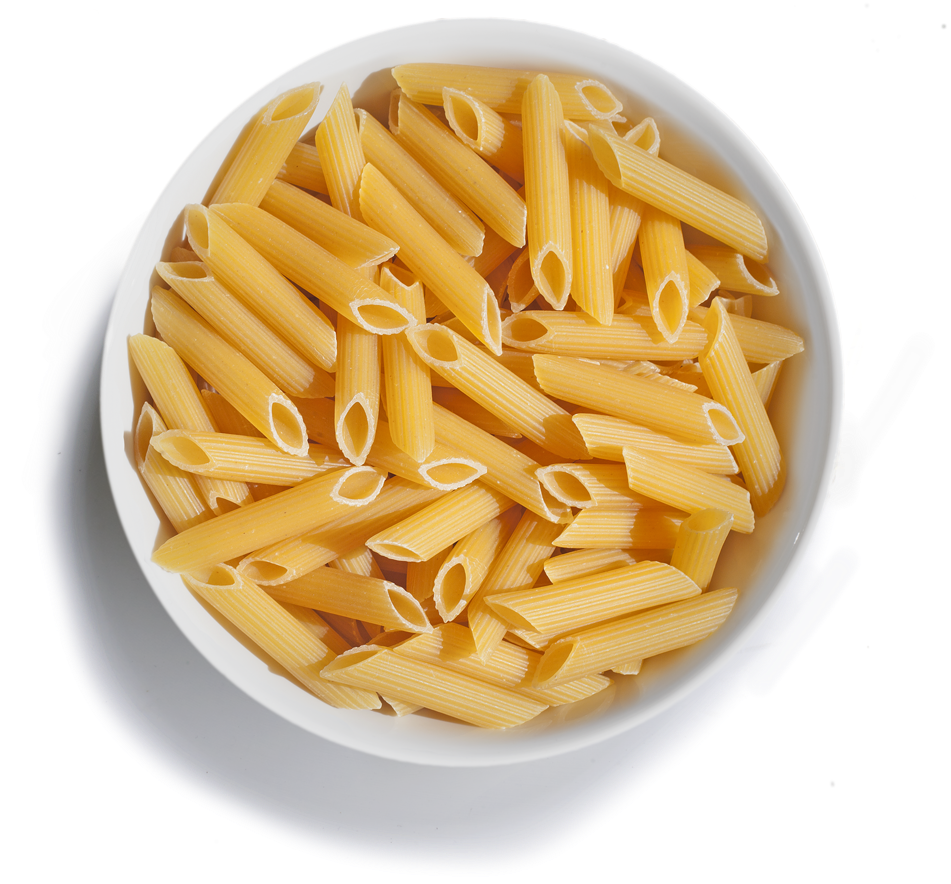 Uncooked Penne Pastain Bowl