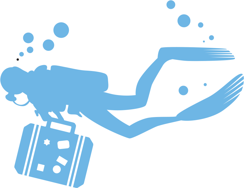 Underwater Photographer Silhouette PNG with transparent background
